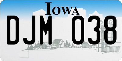 IA license plate DJM038