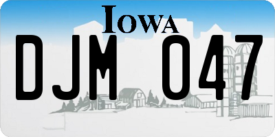 IA license plate DJM047