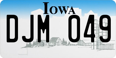 IA license plate DJM049