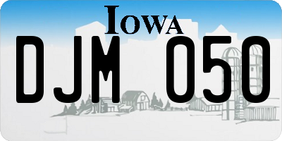 IA license plate DJM050