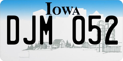IA license plate DJM052