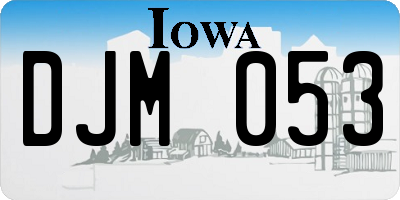 IA license plate DJM053