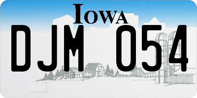IA license plate DJM054