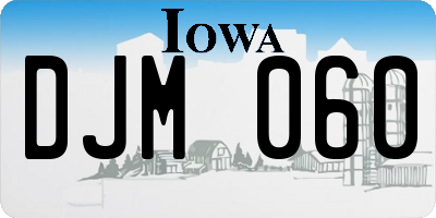 IA license plate DJM060