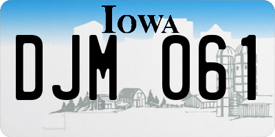 IA license plate DJM061