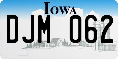 IA license plate DJM062