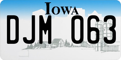 IA license plate DJM063