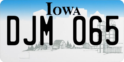 IA license plate DJM065