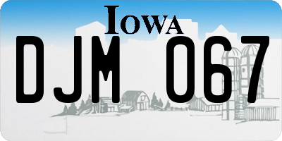 IA license plate DJM067