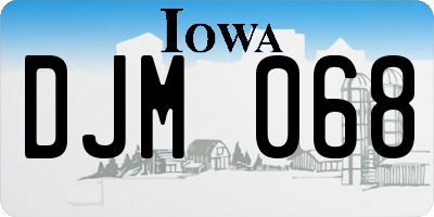 IA license plate DJM068
