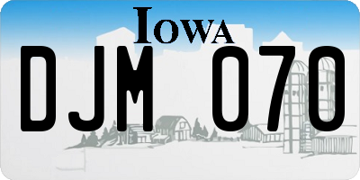 IA license plate DJM070