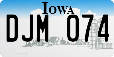 IA license plate DJM074