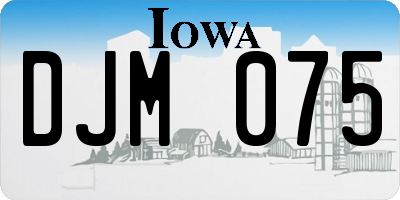 IA license plate DJM075