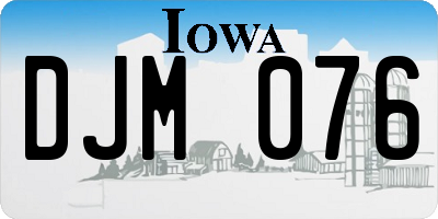 IA license plate DJM076