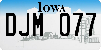 IA license plate DJM077