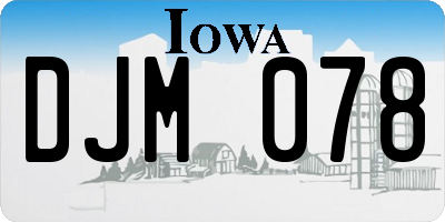 IA license plate DJM078