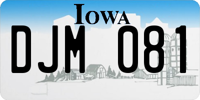 IA license plate DJM081