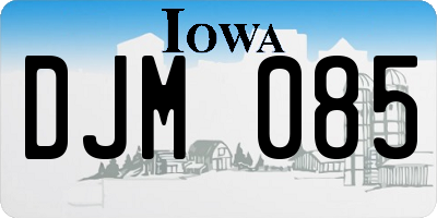 IA license plate DJM085