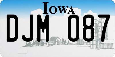 IA license plate DJM087