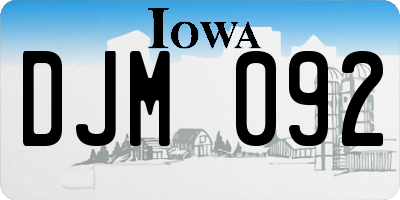 IA license plate DJM092