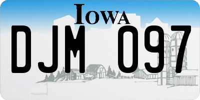 IA license plate DJM097