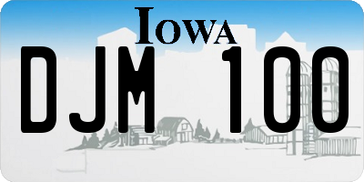 IA license plate DJM100