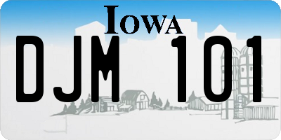IA license plate DJM101