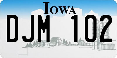 IA license plate DJM102