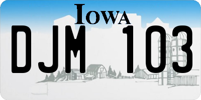 IA license plate DJM103