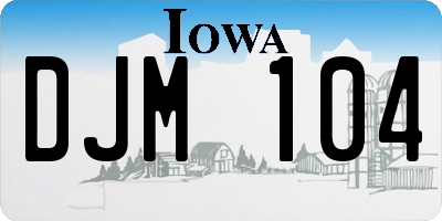 IA license plate DJM104