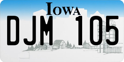 IA license plate DJM105