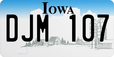 IA license plate DJM107