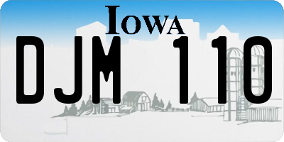 IA license plate DJM110