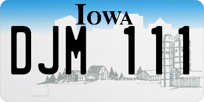 IA license plate DJM111
