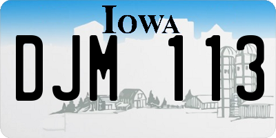 IA license plate DJM113