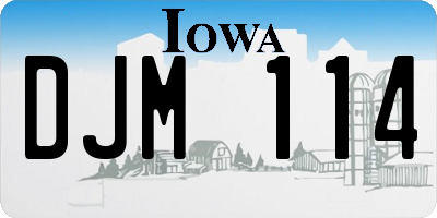 IA license plate DJM114