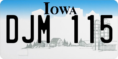 IA license plate DJM115