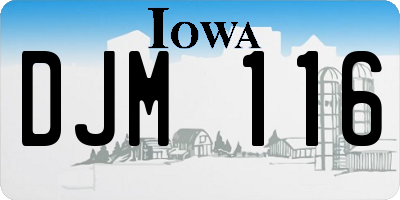 IA license plate DJM116