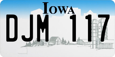 IA license plate DJM117