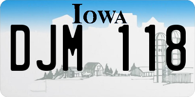 IA license plate DJM118