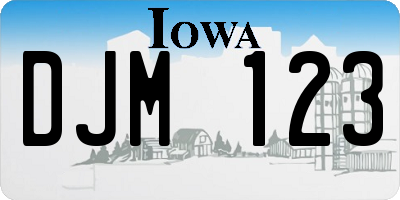 IA license plate DJM123