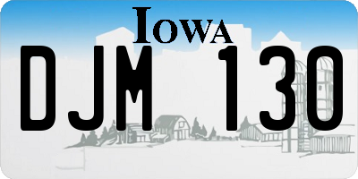 IA license plate DJM130
