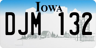 IA license plate DJM132