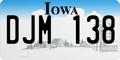 IA license plate DJM138