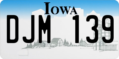 IA license plate DJM139