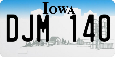 IA license plate DJM140