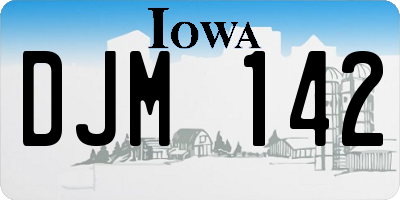 IA license plate DJM142
