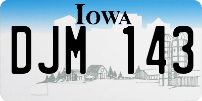 IA license plate DJM143
