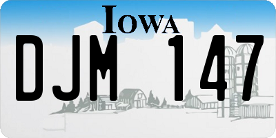 IA license plate DJM147
