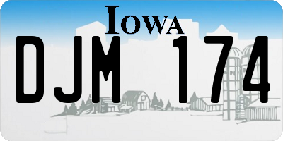 IA license plate DJM174